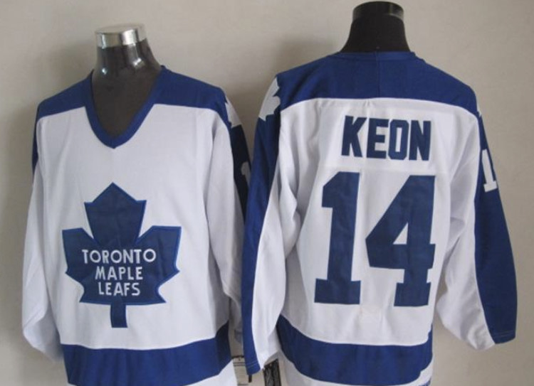 Custom Men Maple Leafs Jersey #14 Dave Keon White Blue CCM Throwback Stitched NHL Jerseys->women nfl jersey->Women Jersey